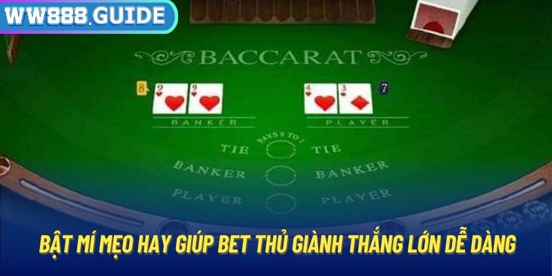 Bật mí mẹo hay giúp bet thủ giành thắng lớn dễ dàng